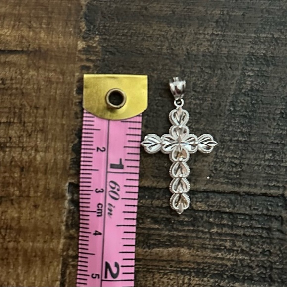 14k white gold cross